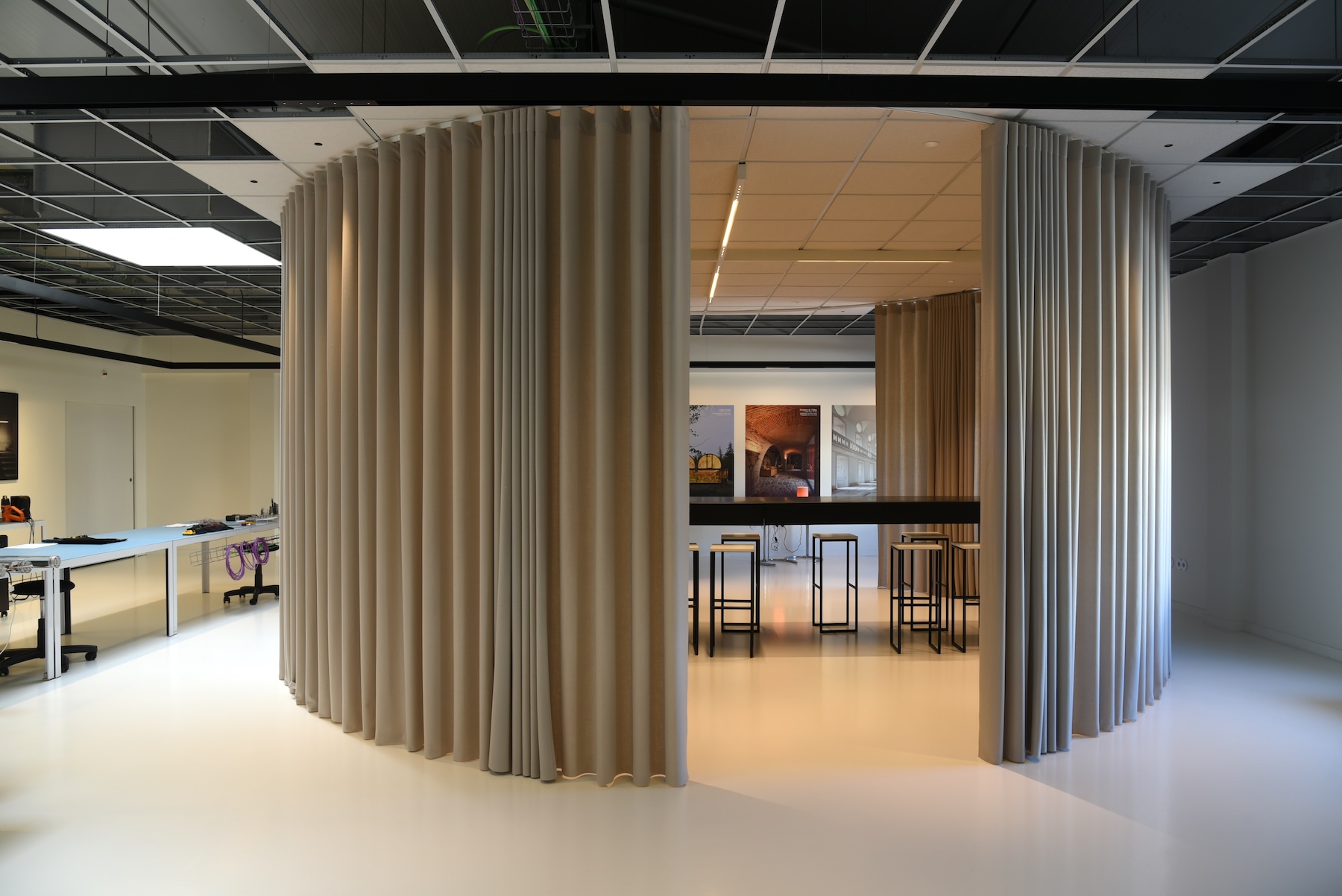 om lab curtain renovation by colectivo mel architecture